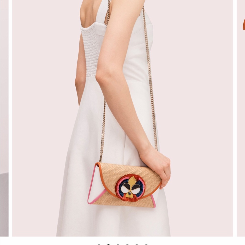 Kate spade preeny peacock chain clutch